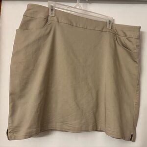 Tan Skort - shorts inside! Very soft! Versatile: Office or casual.